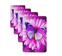 Purple butterfly and flower Car Air Freshener Cards for Women Men 4 Pack Cute Car Accessories Long Lasting Scent Car Diffuser Hanging Auto Aromatherapy Tablets Car Fresheners Gifts