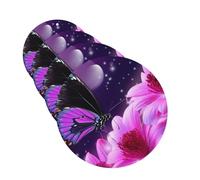 Purple butterfly and flower Car Air Freshener Cards for Women Men 4 Pack Cute Car Accessories Long Lasting Scent Car Diffuser Hanging Auto Aromatherapy Tablets Car Fresheners Gifts