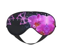 Purple Butterfly and Flower Print Satin Sleep Mask & Eye Mask | Deep Dream Sleep Masks for Women & Men | Soft Sleeping Eye Mask to Nourish Skin