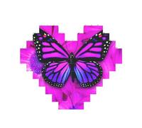 Purple butterfly and flower Printed Jigsaw Puzzle 10.8x12.8 CM, Heart-Shaped Puzzle Challenging Game for Adults, Fun Decorative Wall Decor