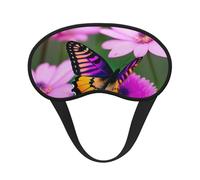 Purple Butterfly and Flowers Print Sleep Mask for Side Sleepers Cup-Shaped Blackout Eye Mask Shades Cover for Men and Women