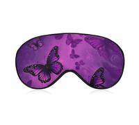 Purple Butterfly Blackout Sleep Eye Mask, Ventilated Fabric, Adjustable Wearing Style, Zero Pressure Sleeping Mask Soft Skin Friendly Eyeshade for Women Men