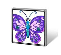 Purple Butterfly Button Pin Funny Cute Brooch Pins Personalized Square Lapel Pin Badges Alloy Pinback Button Badge Novelty Backpack Pins for Jackets Hat Bags Chrismas Birthday Gift