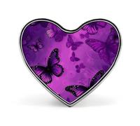 Purple Butterfly Buttons Pin Memorial Boutonniere for Wedding Groom Bride, Customize Lapel Heart Pin for Christmas, Men Women Costume Decorative Fashionable Brooches