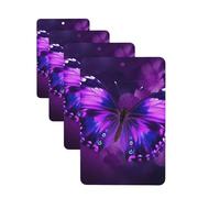 Purple Butterfly Car Air Freshener Cards for Women Men 4 Pack Cute Car Accessories Long Lasting Scent Car Diffuser Hanging Auto Aromatherapy Tablets Car Fresheners Gifts