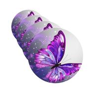 Purple Butterfly Car Air Fresheners Cards 4 Pcs Hanging Fragrance Scented Cards Long-Lasting Car Aromatherapy Tablets for Wardrobe Bathroom Car Interior Mirror Pendant Gifts