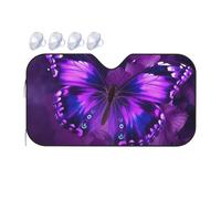 Purple Butterfly Car Windshield Sun Shade Foldable Car Front Window Sunshade for Sun, Heat and UV Rays, Auto Sun Blocker Visor Protector for Cars, SUVs Medium