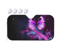 Purple Butterfly Car Windshield Sun Shade Foldable Car Front Window Sunshade for Sun, Heat and UV Rays, Auto Sun Blocker Visor Protector for Cars, SUVs Medium
