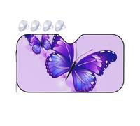 Purple Butterfly Car Windshield Sun Shade Foldable Car Front Window Sunshade for Sun, Heat and UV Rays, Auto Sun Blocker Visor Protector for Cars, SUVs Medium