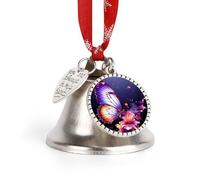 Purple Butterfly Christmas Bell Christmas Tree Decoration Love Bell Personalization Sleigh Bells Ornaments Jingling Bells for Holiday Party Decoration