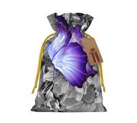 Purple Butterfly Christmas Drawstring Sack Gift Bag, Lightweight And Cute In Design