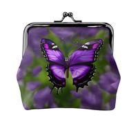 Purple Butterfly Coin Purse, Small Travel Kit Storage Pouch for Weekend Getaways and Business Trips