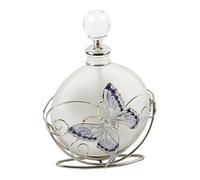 Purple Butterfly & Crystal Flower Perfume Bottle New