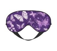 Purple butterfly floral print eye mask, soft and breathable, suitable for nap, travel and night sleep