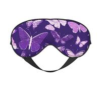 Purple butterfly floral print eye mask, soft and breathable, suitable for nap, travel and night sleep