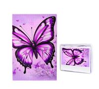 Purple Butterfly Jigsaw Puzzle for Adults Challenging Wooden Puzzles 1000 Pieces Personalized Photo Puzzle Picture Jigsaws Custom Jigsaw Puzzles for Birthday