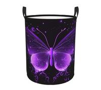 Purple Butterfly Laundry Basket Hamper Kids Storage Basket Toy Organizer Bin For Bedroom, Bathroom, College Dorms, Boys And Girls