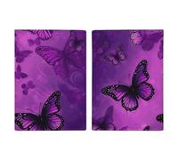 Purple Butterfly Leather Passport Holder Handmade Passport Cover with Card And Ticket Slot Easy Access Passport Case Passport Wallet Passport Holder for Women And Men, style, 20.3x13.8cm