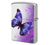 Purple Butterfly Metal Lighter Case, Durable Lighter Protective Cover with Personalized Graffiti Design Easy to Install, Universal Fit for Standard Lighters, Stylish & Unique Idea