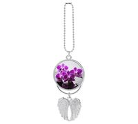 Purple Butterfly Orchid Car Pendant，Cute and Cool Creative New Car Accessories，Nostalgic Retro Auto Rear View Hanging Decoration，for Both Men and Women