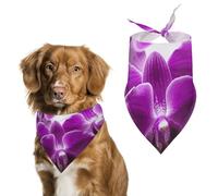 Purple Butterfly Orchid Dog Bandanas, Lightweight and Breathable Triangle Pet Scarf,Soft and Comfortable Pet Bandana for Small Medium Large Breed.