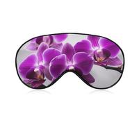 Purple Butterfly Orchid Eye Mask, Side Sleeping Mask Light Blindfold Sleeping Mask Nose Pad and Elastic Band for Children Women and Men