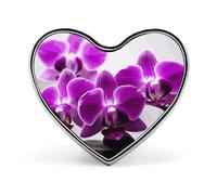 Purple Butterfly Orchid Heart Shape Lapel Pin Personalized Pinback Button Badges Retro Punk Button Pin Kawaii Heart Badges for Men Women Clothes Bags Hats & Gift