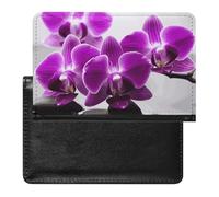 Purple Butterfly Orchid Passport Holder,Compact Lightweight Waterproof Passport Cover, Portable Stylish Travel Wallet Accessories for Women Men