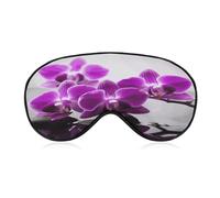 Purple Butterfly Orchid Sleep Mask for Side Sleeper Light Blocking Night Blindfold Eye Shade Cover with Adjustable Strap Soft Breathable Zero Pressure Eye Masks for Travel Nap