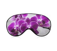 Purple Butterfly Orchid Sleep Mask for Women Men Side Sleeper Eye Cover with Adjustable Strap Soft Breathable Blackout Mask Slip-Free Deep Sleeping Travel Essentials