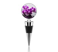 Purple Butterfly Orchid Wine Bottle Stoppers Resealable Wine Pump Vacuum Stoppers Sparkling Wine Stopper Champagne Stoppers Leak Proof Keep Fresh Suitable for Standard