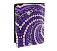 Purple Butterfly Passport Holder for Travel - Passport Case for Men & Women Travel Document Organizer Credit Cards Case, Pearl Chain, One Size