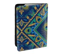 Purple Butterfly Passport Holder for Travel - Passport Case for Men & Women Travel Document Organizer Credit Cards Case, Peacock Feathers, One Size