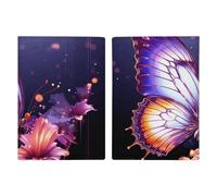 Purple Butterfly Passport Holder, ID Card Protector Case Passport Holder with Slot Passports Travel Wallet Document Cover for Women And Men