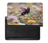 Purple Butterfly Passport Holder Unique PU Ultra-thin Passport Protective Case Compact Easy to Carry Passports Cover for Women And Men Passports Case