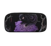 Purple Butterfly Pencil Case Waterproof Leather Pencil Pouch Multi-purpose Aesthetic Makeup Bag Cute Pen Bag Large Cosmetic Bag for Office Stationery, Travel