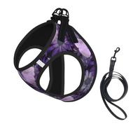 Purple Butterfly. Pet Leash Vest For Small Dogs Cats Reflective Adjustable Soft Outdoor Walking Hiking Training