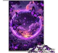 Purple Butterfly Planet 1000 Piece Jigsaw Puzzles for Adults Gifts, Toy Intellectual Game Artists Collection, Fine Art (26x38cm)