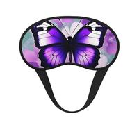 Purple Butterfly Print Adults Soft Washable Eye Mask for Light Blocking Nap Face Sleeping Travel Cover