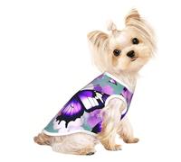 Purple Butterfly Print Comfortable Pet Vest, Sleeveless Breathable Top, for Small Puppy Kitten Daily Wear