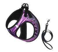 Purple Butterfly Print Dog Harness,Pet Leash Vest,Adjustable And Reflective Vest,For Small To Medium Dogs