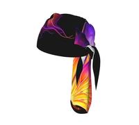 Purple Butterfly Print Helmet Skull Cap Quick Dry Bike Headwrap Lightweight Breathable One Size Adult Modern Beanie