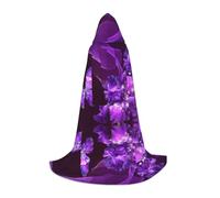 Purple Butterfly Print Hooded Wizard Robe Halloween Cloak Medieval Renaissance Cosplay Christmas Party Outfits