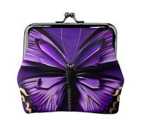 Purple Butterfly Print Lightweight Wallet for Women Exquisite Waterproof Small Coin Card Pouch