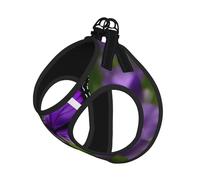 Purple Butterfly Print Pet Leash Vest Reflective Adjustable Soft Mesh Vest Breathable For Daily Walks