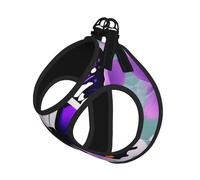 Purple Butterfly Print Pet Leash Vest Reflective Adjustable Soft Mesh Vest Breathable For Daily Walks