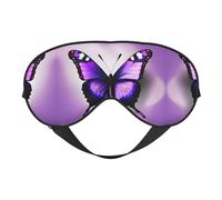 Purple Butterfly Print Print Soft Eye Mask – Adjustable Strap, Elastic Nighttime Shade for Meditation, Travel, and Yoga