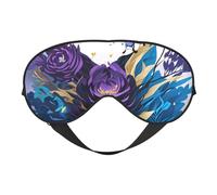 Purple Butterfly Print Sleep Mask,Soft Eye Mask with Adjustable Strap for Sleeping, Travel and Relaxation