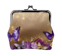 Purple Butterfly Print Versatile Coin Purse Exquisite Mini Wallet Cute Change Pouch for Any Occasion