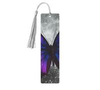 Purple Butterfly Printed Metal Bookmarks M - Gray Lightweight Aluminium Book Marker for Books, Journals & Gifts, Ideal Book Lovers, Holiday Decor & Crafts